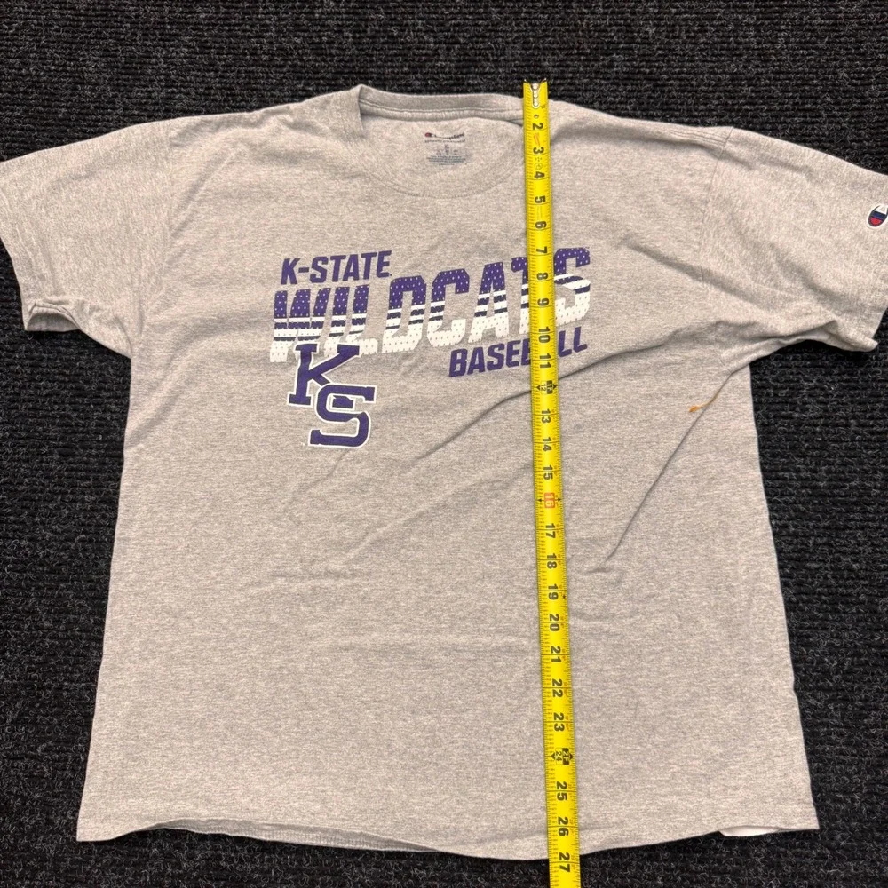 Champion Kansas State Wildcats Baseball T-Shirt Mens XL Gray KSU NCAA Tee - Picture 3 of 11